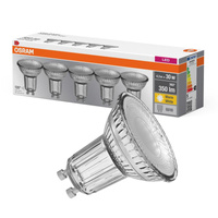 5x GU10 LED Leuchtmittel 4.3W = 30W 350lm 2700K Warm 120° OSRAM Sockel