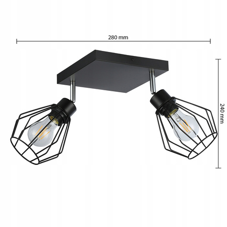 Spot Tuba Deckenleuchte Reflektor Halogenfassung 2x E27 Moving Black Otto Masterled