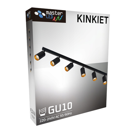 ERIS SPOT Deckenleuchte Reflektor Halogenleuchte 6xGU10 Schwarz und Gold