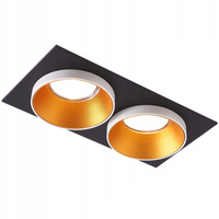 Spot Halogen Flush Mount 2x GU10 Rechteckig Schwarz Weiß Gold Matt Gold Masterled