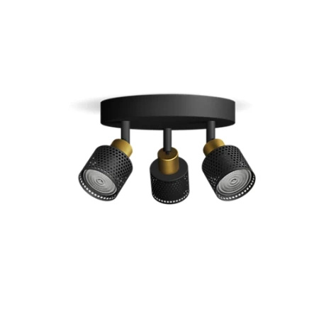 Reflektor-Deckenleuchte 3x GU10 Schwarz-Kupfer Niall Philips