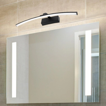 Lampe über dem Spiegel LED Wandleuchte Badezimmer IP44 12W Schwarz 50cm TERRA