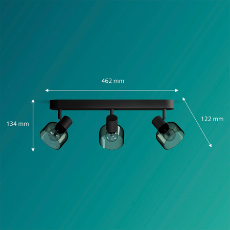 Reflektor-Deckenleuchte 3x E14 Schwarz Sleet Philips
