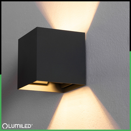 Wandleuchte Außen G9, Garten-Wandleuchte nach oben und unten verstellbar Graphit PYXIS LUMILED