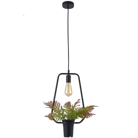 IL MIO SOREN dekorative Pendel-Deckenleuchte Schwarz E27 mit Blume GOLDLUX (Polux)