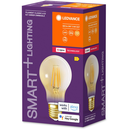 LED Lampen E27 A60 6W 680lm 2400K Warm Filament LEDVANCE SMART+ ZigBee Dimmbar
