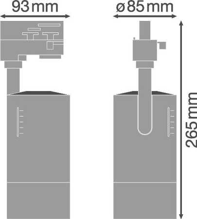 LED-Schienenleuchte 25W 1500lm 4000K Neutral Dimmbar 3-Phasen Einstellbar Schwarz Schienenlicht Ledvance