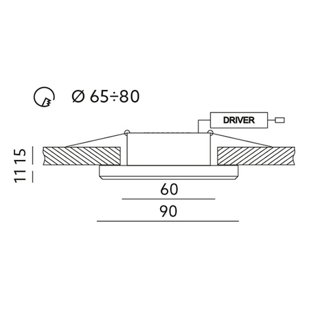 HALOGEN-Leuchte Unterputz GU10 Glas quadratisch transparent beleuchtet OH39 Kobi