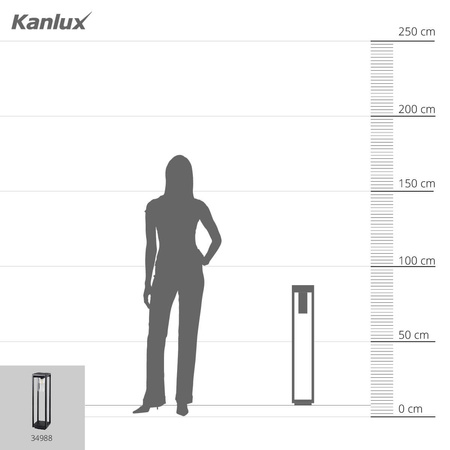 Außengartenlampe VIMO E27 IP44 80cm Mast Schwarz Kanlux