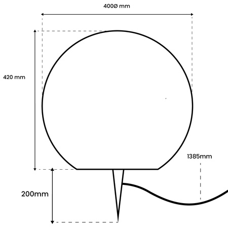 Gartenleuchte E27, Steinkugel 40cm IP65 LUMIKULA LUMILED