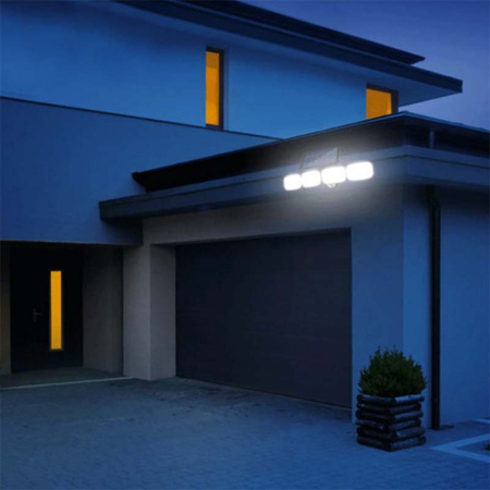 LED Solarstrahler 4x COB LED 20W 800lm Kalt IP65 Bewegungssensor + Fernbedienung