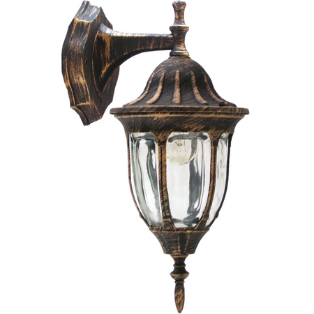 GARTEN Wandleuchte FLORENCE unten 1xE27 GOLDLUX (Polux) Alum. PATINA