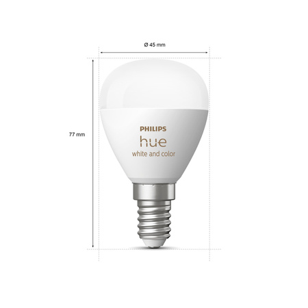 2PAK LED-Glühbirne E14 P45 5.1W CCT RGB PHILIPS HUE Weiß & COLOR Ambiente Bluetooth Zigbee
