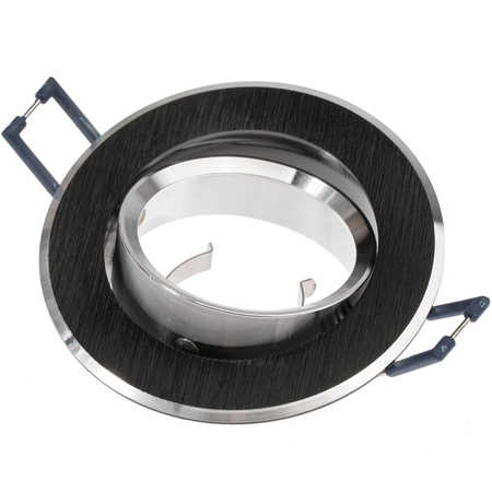 Einbaustrahler GU10, Einbauspot HALOGEN Runde beweglich gebürstet Schwarz LUMILED