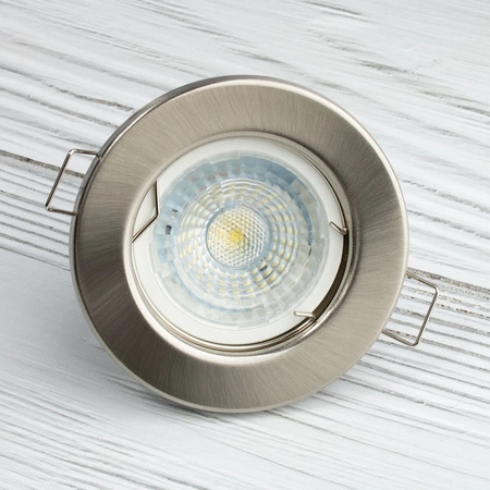 Einbaustrahler GU10, MR16 Einbauspot HALOGEN Runde Fest Satin Blech LUMILED