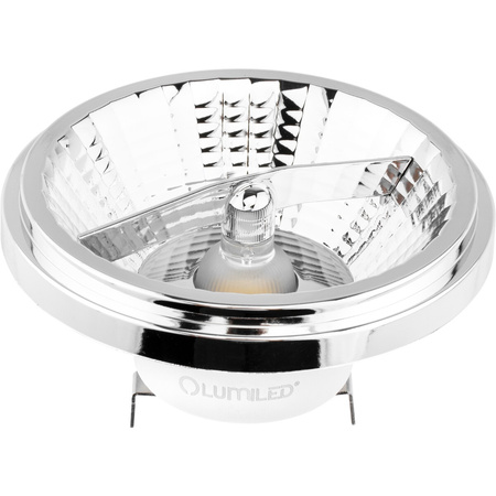 10x LED Lampen G53, Glühbirne AR111 12V 15W = 100W 1521lm 24° 4000K neutral Silber LUMILED