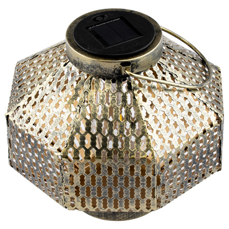 LED-Solarlampe Laterne Garten Glühfaden LATERNE hängend Metall Kupfer