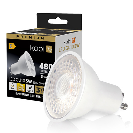 LED GU10 Reflektor Glühbirne 5W 450lm 3000K Warm 80° Premium Kobi