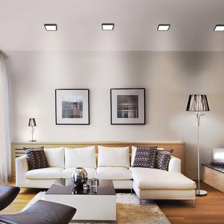 Plafond LED-Deckenleuchte Aufbauleuchte 15W 1850lm 4000K Neutral Schwarz Videx