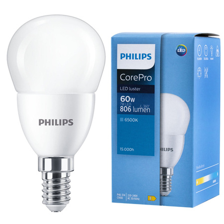 LED Lampen E14 7W = 60W 806lm 6500K kalt BALL PHILIPS