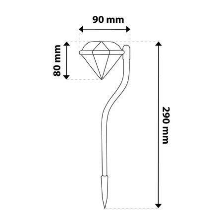 Solar-Garten-LED-Lampe zum Einstecken dekorativ Außen DIAMANT Chrom RGB