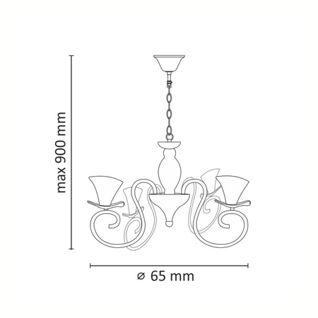 Kronleuchter Hängelampe GLORIA 5xE14 120cm - GOLDLUX (Polux)