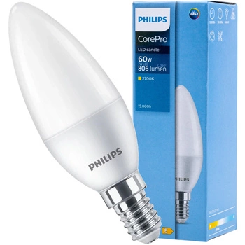 LED Leuchtmittel E14 B38 7W = 60W 806lm 2700K Warm 180° PHILIPS
