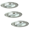 3x SUN OLAL Deckeneinbauleuchte silber gebürstetes Aluminium GOLDLUX (Polux) + LED GU10 3,5W