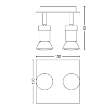 CARREA 2x GU10 Wandleuchte PHILIPS Reflektor Beweglich