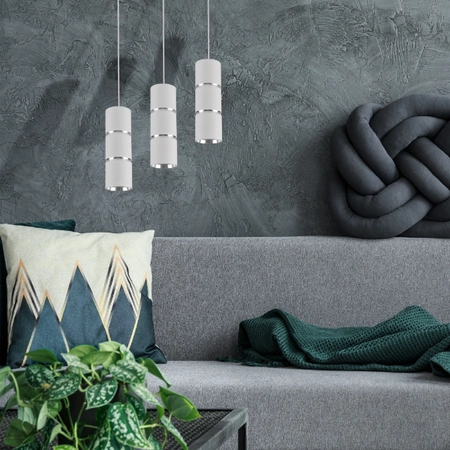 Decke Hängelampe GU10 Weiß Silber BAMBOO Sanico Goldlux