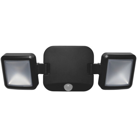 LED-Flutlicht 10W 480lm 4000K IP54 Schwarz mit Bewegungsmelder LEDVANCE SPOTLIGHT Batteriebetrieb Twin