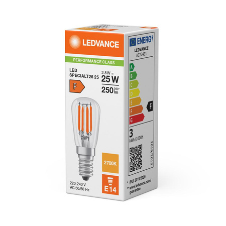 LED Lampen T26 E14 2.8W = 25W 250lm 2700K Warmweiß FILAMENT LEDVANCE