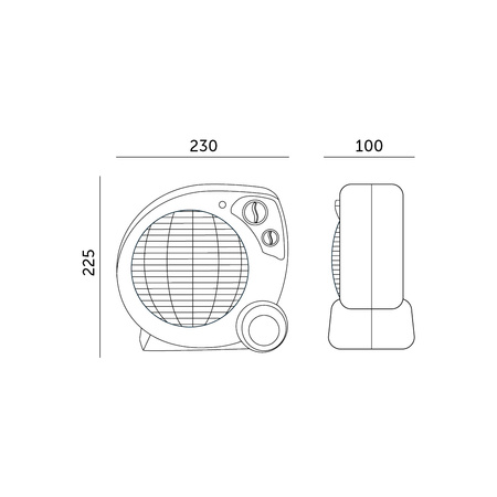 Farelka freistehender Heizlüfter elektrische Heizung mit Thermostat 2000 W Weiß und Grau