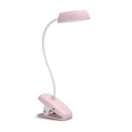 DONUTCLIP LED-Tischlampe 3W 4000K Dimmbar USB Rosa mit Klemme PHILIPS