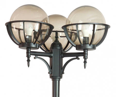 Outdoor-Gartenlampenmast LATERNE E27 Kugeln mit Korb 250 OGMWN 3 KPO 250 185-285cm schwarz Su-Ma