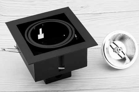 Einbaustrahler GU10, ES111 Einbauspot HALOGEN Quadrat beweglich Schwarz CANIS LUMILED