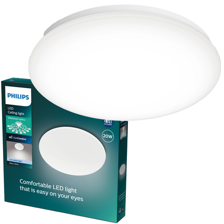 LED Plafond Aufputz MOIRE 20W 4000K 38cm Weiß Rund PHILIPS
