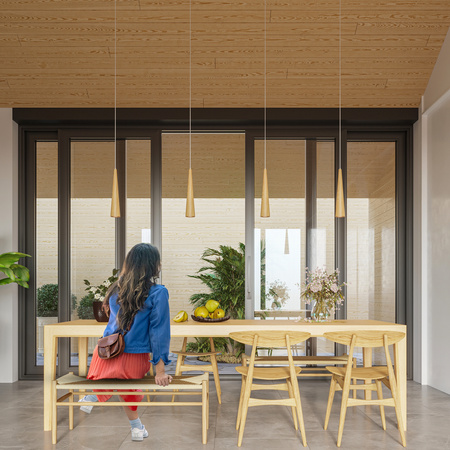 SULA GU10 Hängende LED-Deckenleuchte Naturholz SOLLUX