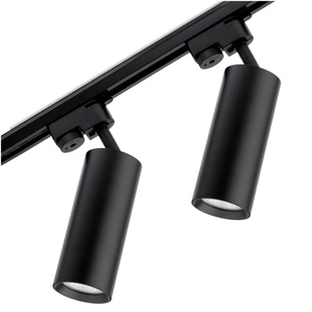 1m Stromschiene + 2x Schieneinstrahler GU10 Schwarz RITI LUMILED