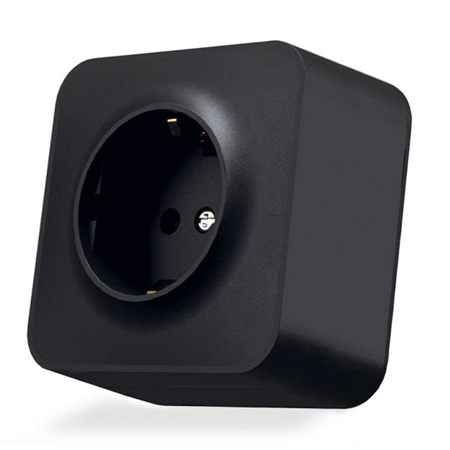 Elektrische Wandsteckdose Einfach 16A Aufputz Schwarz BINERA VIDEX