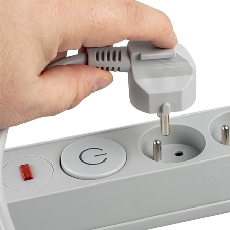 Verlängerungskabel mit Überspannungsschutz 3M 5GN Netzwerk Grau Power Strip + Schalter