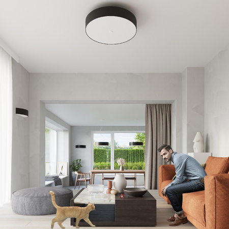 Deckenleuchte LED SKALA 6xE27 Kreisförmige Leuchte 100cm Schwarz SOLLUX