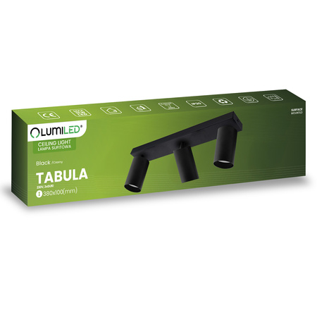 Deckenleuchte mit 3x GU10-Sockeln, Einbaustrahler HALOGEN schräg TABULA SPOT LUMILED