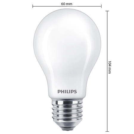 Set mit 2x LED-Glühbirne E27 A60 8,5W = 75W 1055lm 4000K Neutralfaden milchig PHILIPS