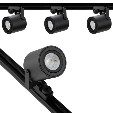 Beleuchtung Stromschienen Kit 1.5m +3x LED Stromschienen Reflektor Lampe GU10 Schwarz Matt