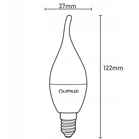 6x LED-Lampe E14 Kerze BA35 5W = 40W 470lm 3000K warmweiß 180° LUMILED