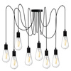 Pendelleuchte mit 8x E27-Sockeln einstellbare, Hängelampe Schwarz mit 8-fach Pendel Spinne Arane LUMILED