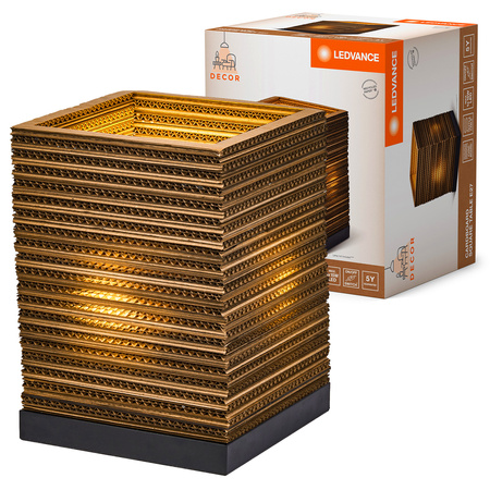 Tischlampe Schreibtisch Leuchte Stehend Dekorativ E27 Braun USB-C Dekor Ledvance