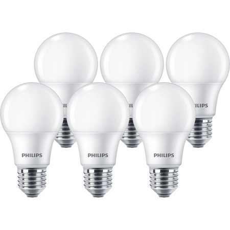 6x LED Lampen E27 A60 7W = 60W 806lm 2700K Warm 150° PHILIPS