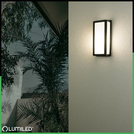 Wandleuchte Außen E27, Garten-Wandleuchte rechteckig DOMLO LUMILED